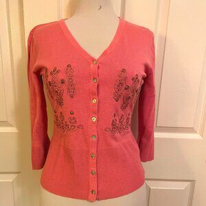Kenar Pink Sweater w/Paisley Bead Design